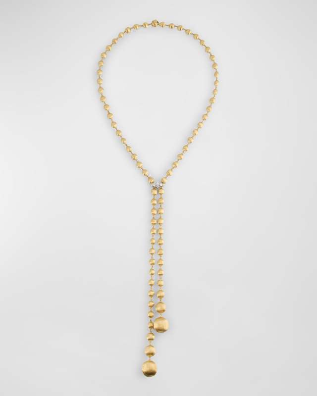 18K Yellow Gold Lariat Necklace with Diamonds